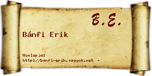Bánfi Erik névjegykártya